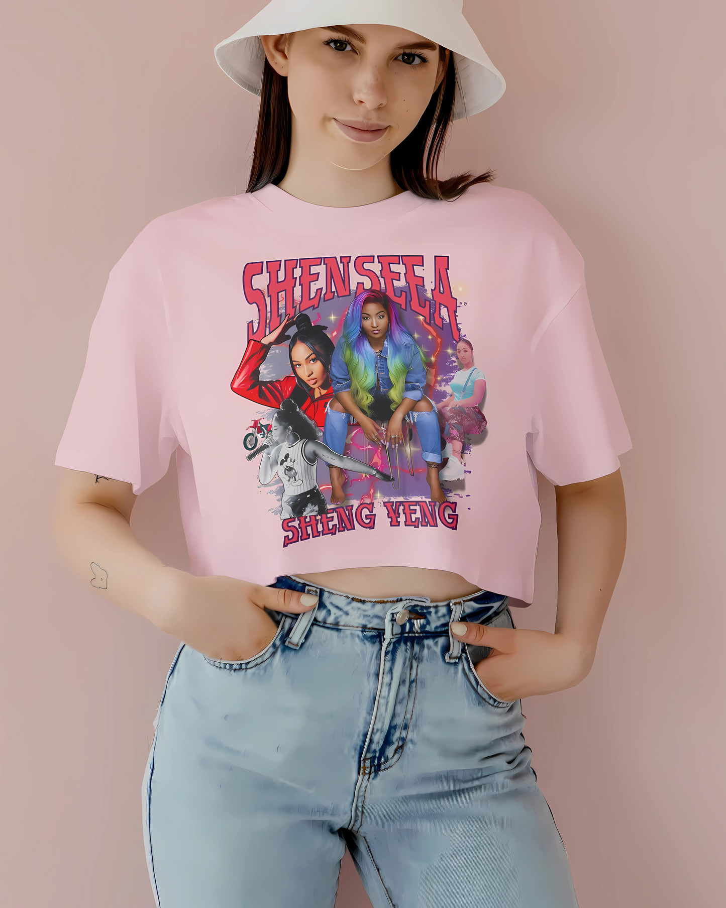 Shenseea Tribute Washed Oversized Cropped Tshirt