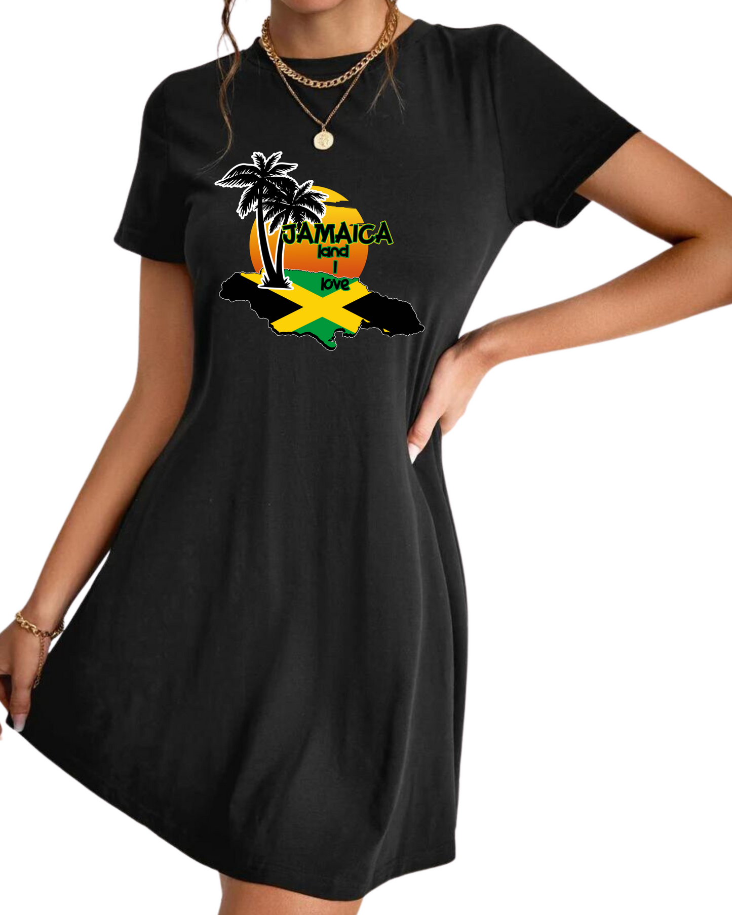 Jamaica Land I Love A-line t-shirt dress