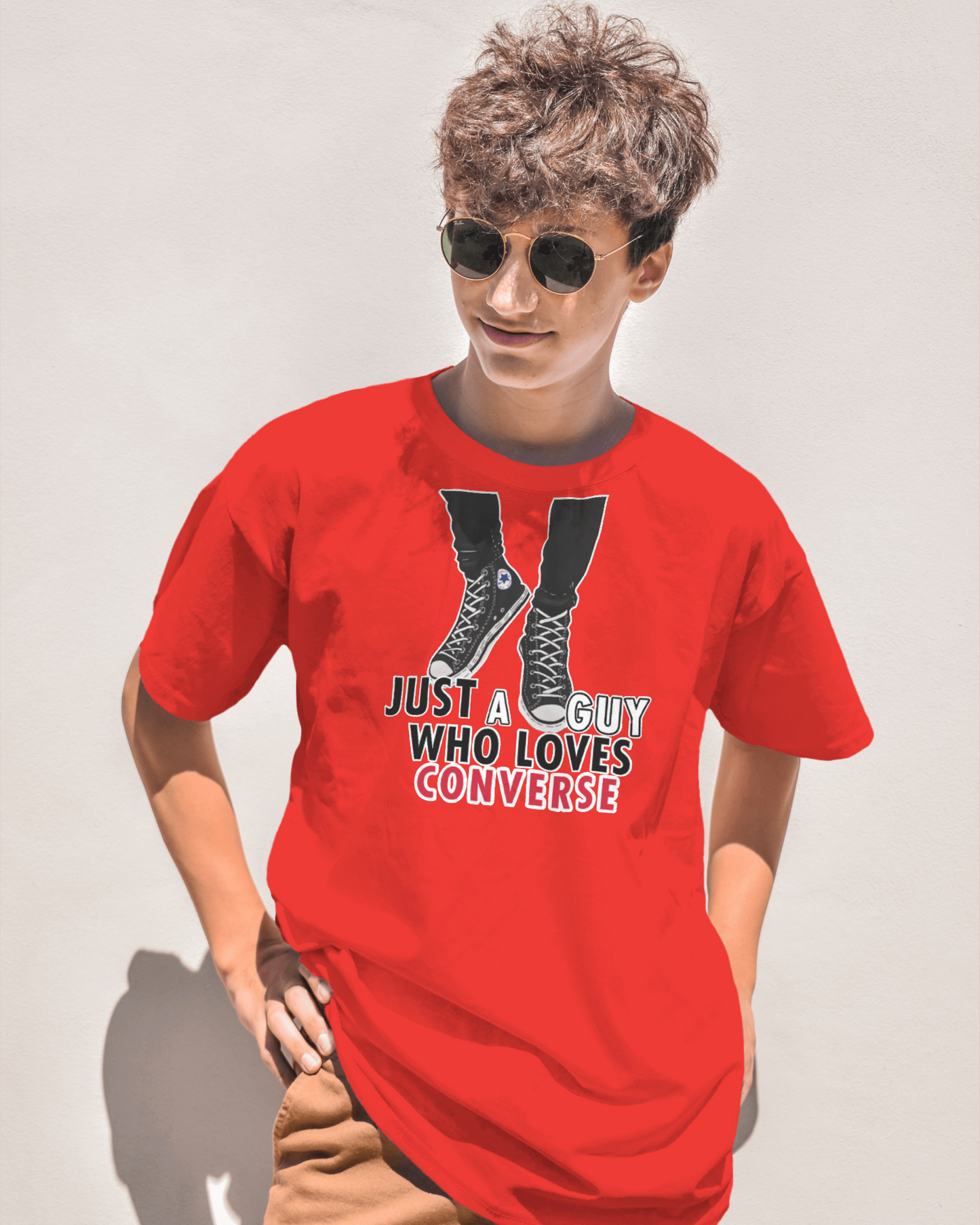 Just A Guy Who Loves Converse t-shirt