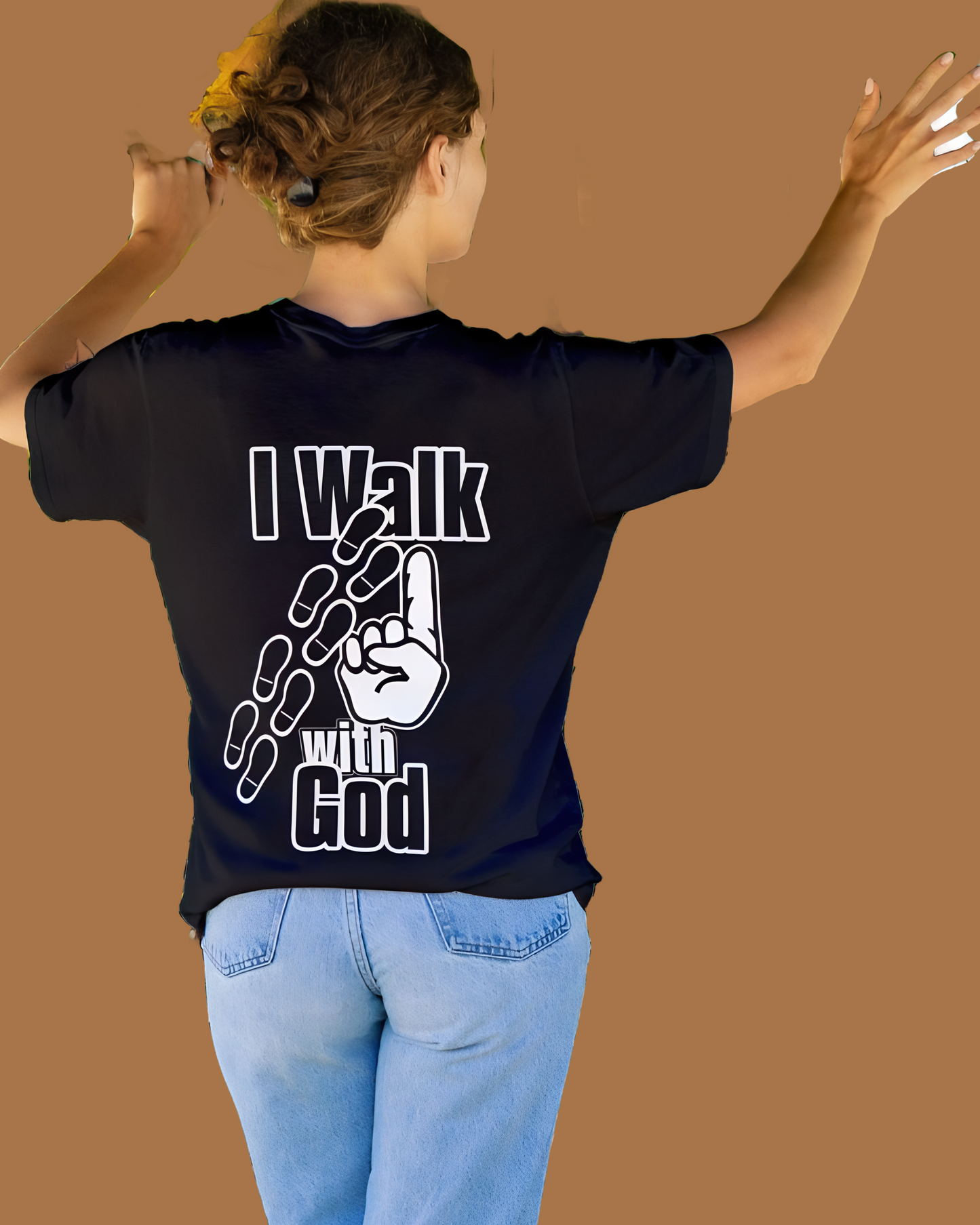I Walk With God (back) t-shirt