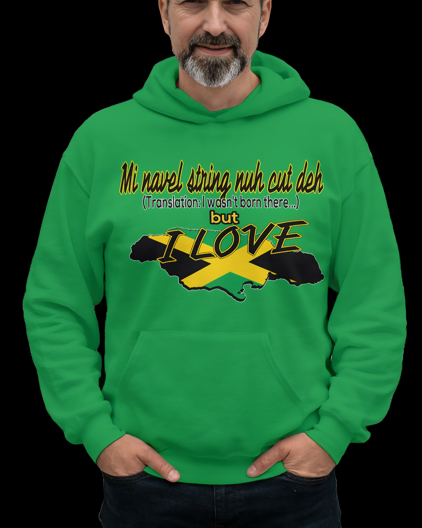 Mi Navel String Nuh Cut Deh But I LOVE JAMAICA hoodie