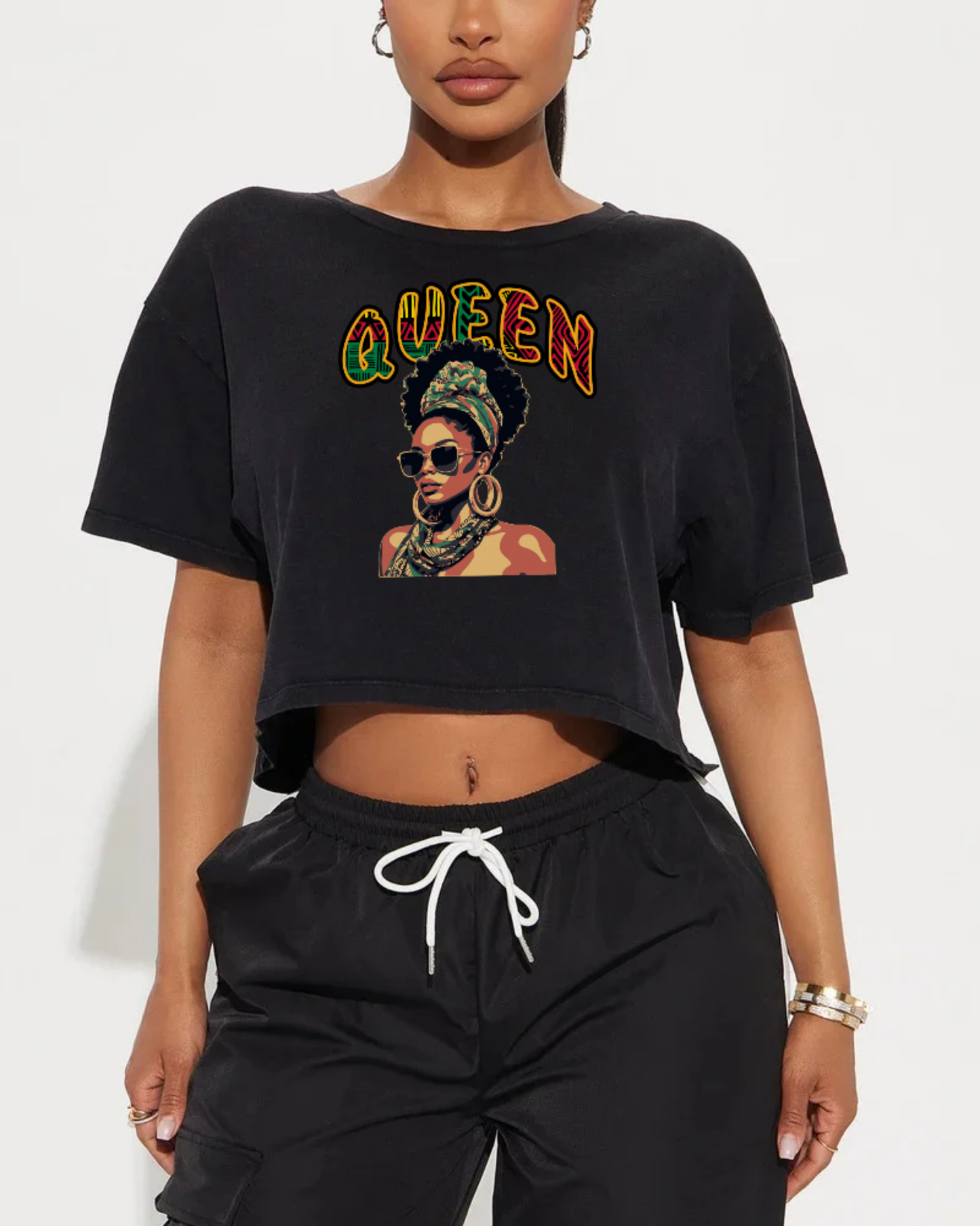 Queen Washed Oversized Cropped tshirt