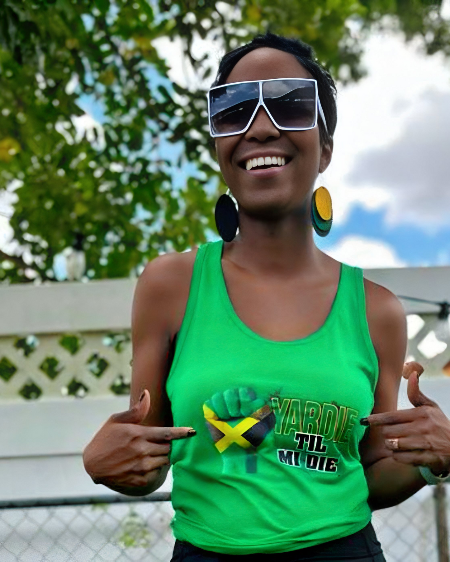 Yardie Til Mi Die (Jamaica) racerback tanktop