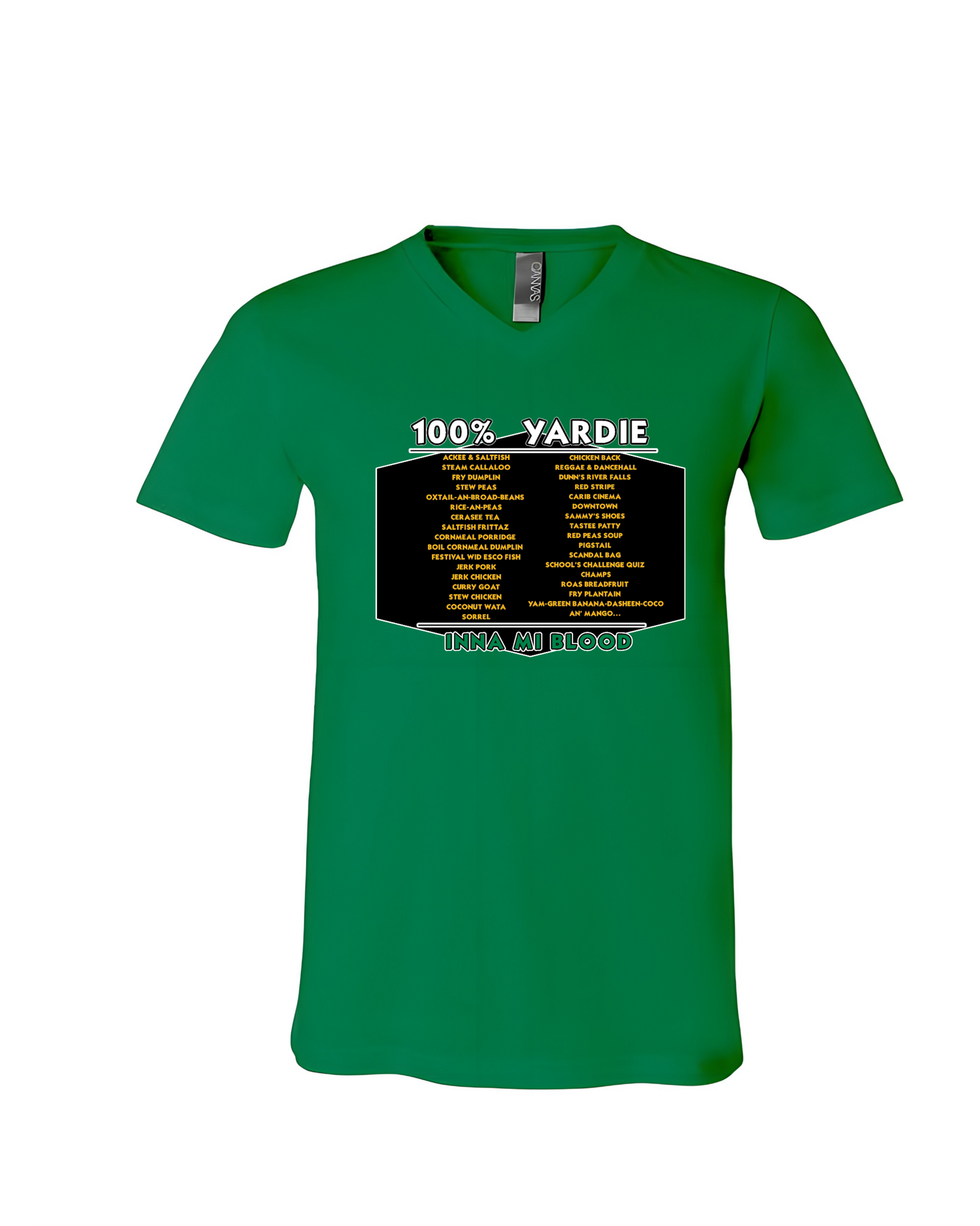 100% Yardie Inna Mi Blood (Jamaica) v-neck t-shirt