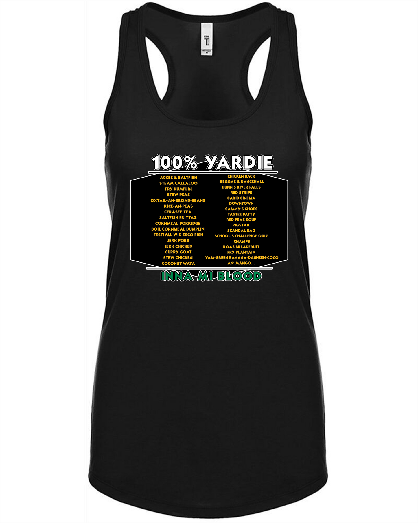 100% Yardie (Jamaica) racerback tanktop
