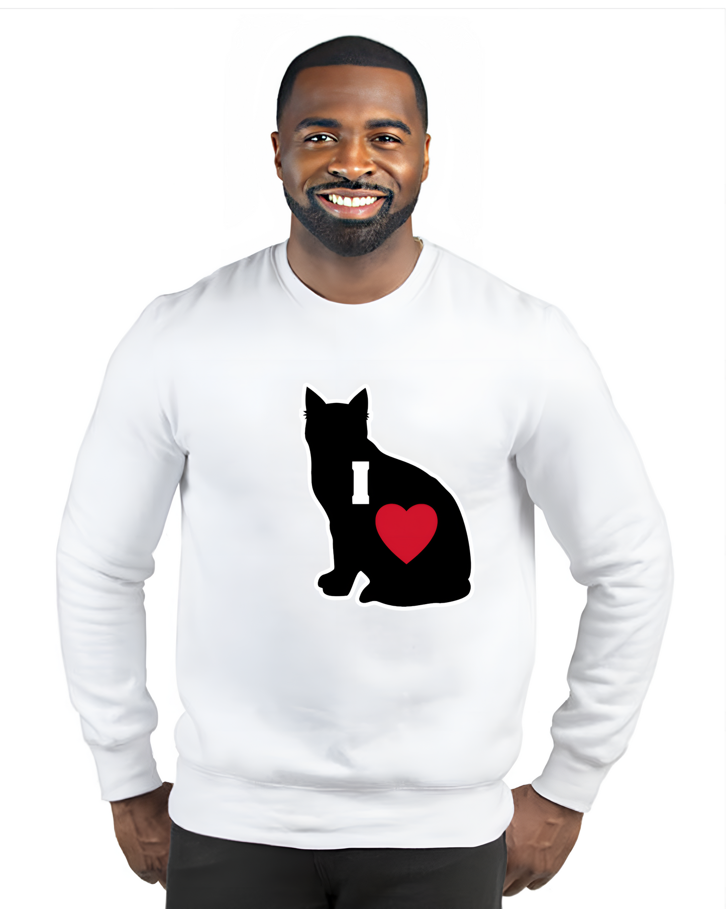 I Love Black Cat crewneck sweatshirt