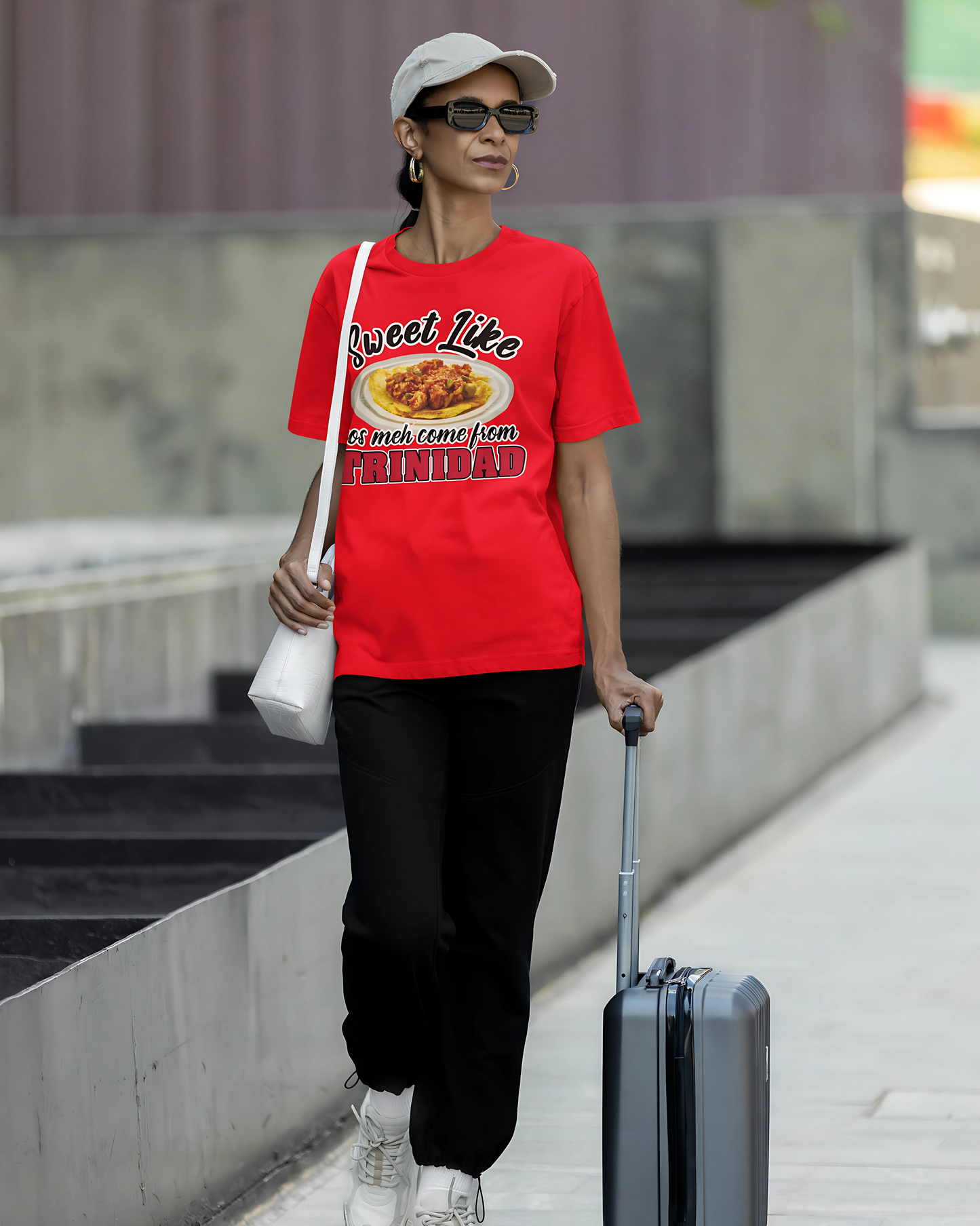 Sweet Like Doubles Cos Meh Come from Trinidad oversized tee