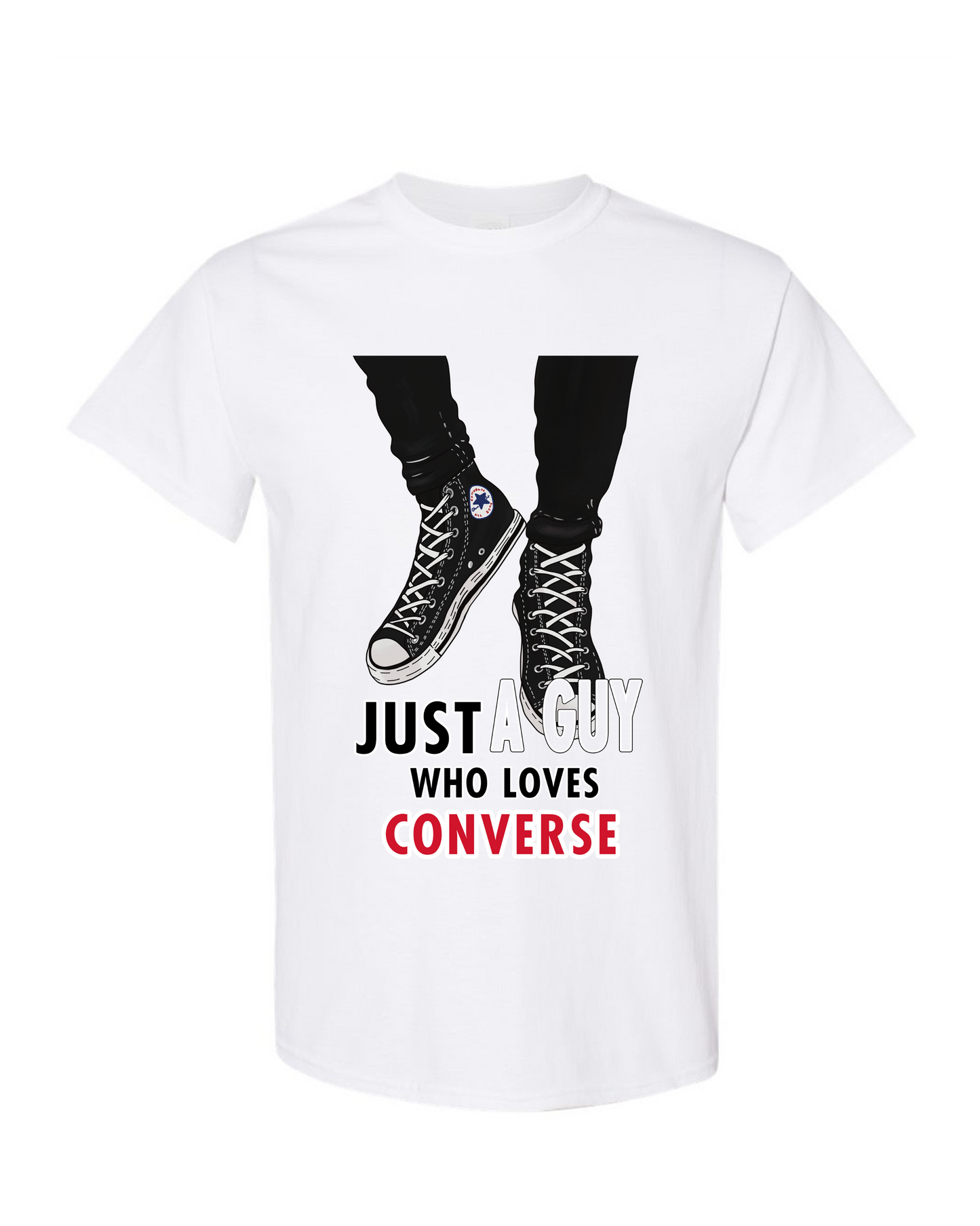 Just A Guy Who Loves Converse t-shirt