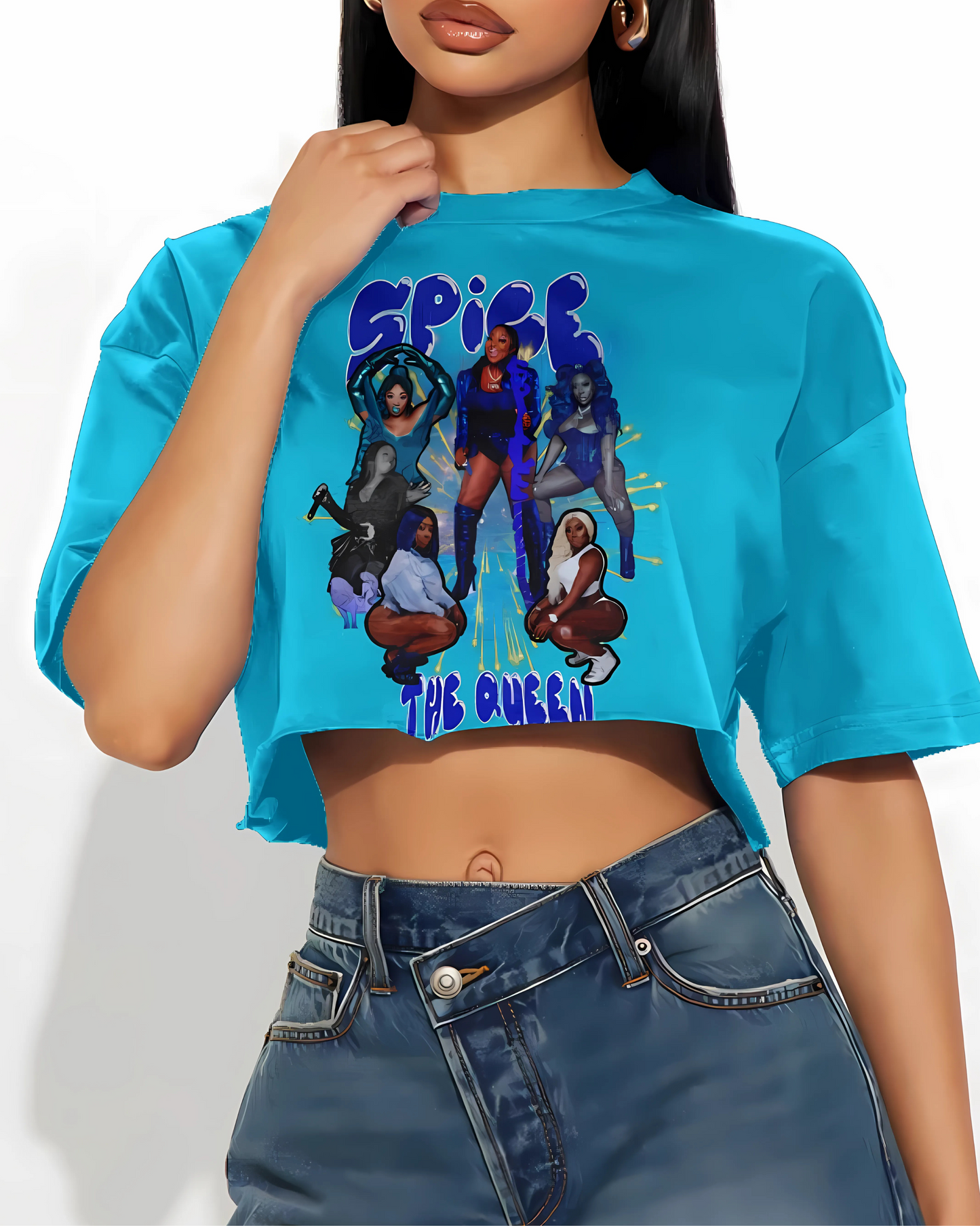 Spice The Queen Tribute Oversized Crop Top
