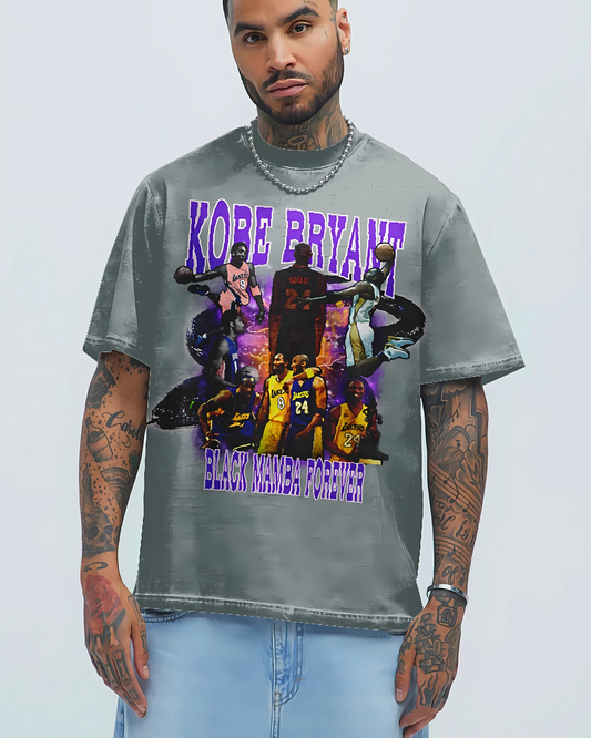 Kobe Bryant Black Mamba Forever Tribute Tinted Wash Oversized Tshirt