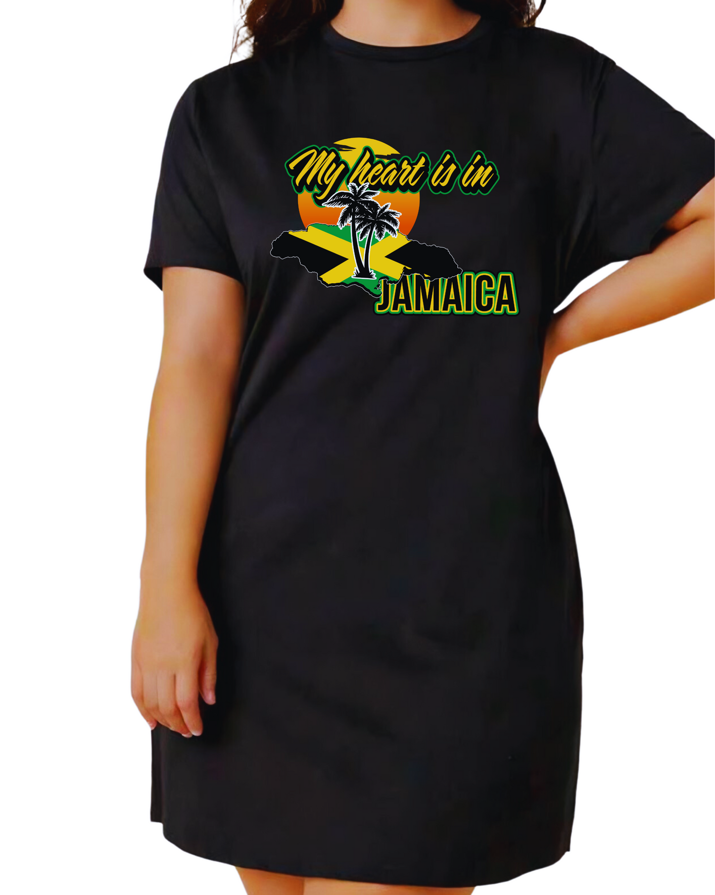 My Heart Is In Jamaica t-shirt dress