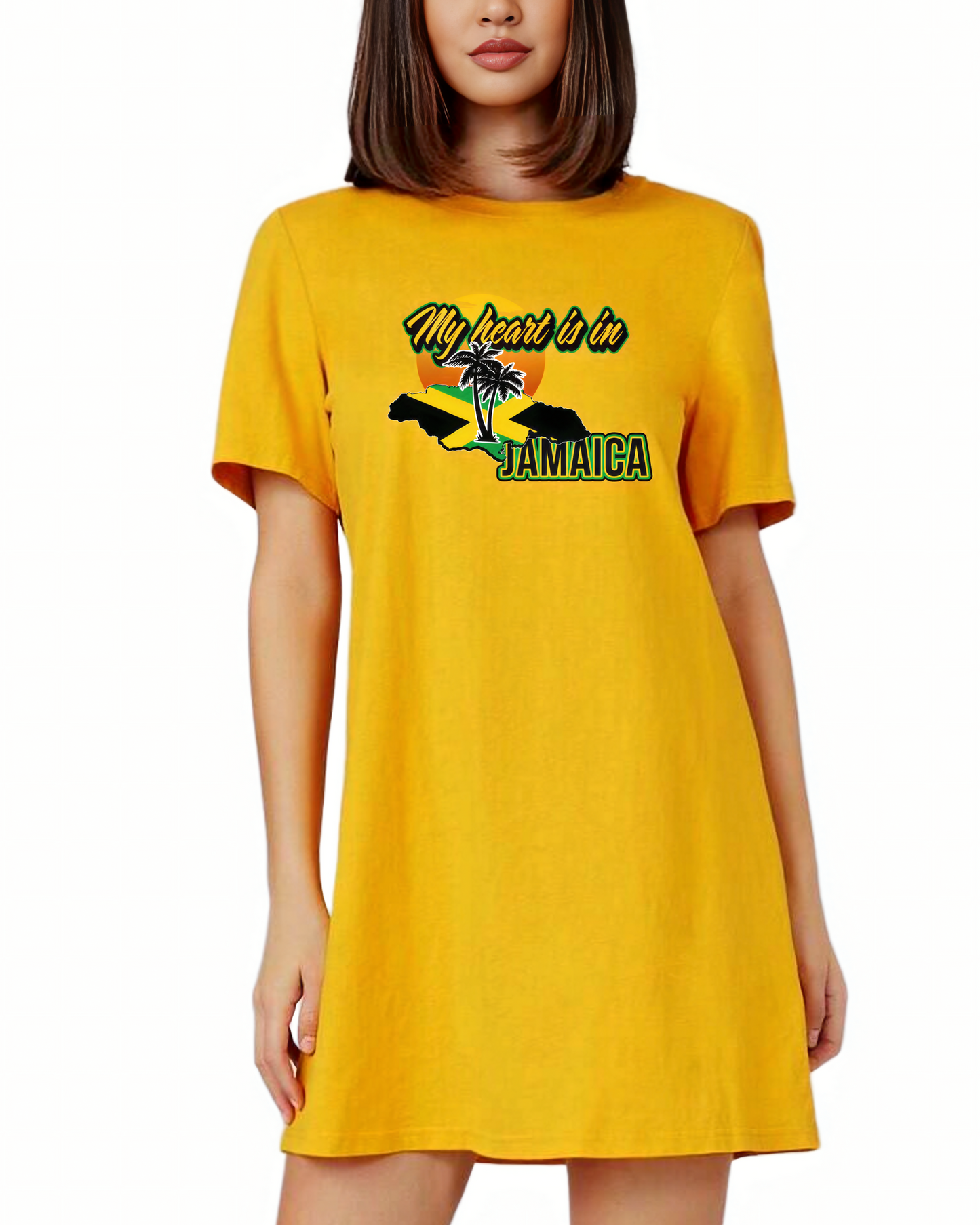 My Heart Is In Jamaica t-shirt dress