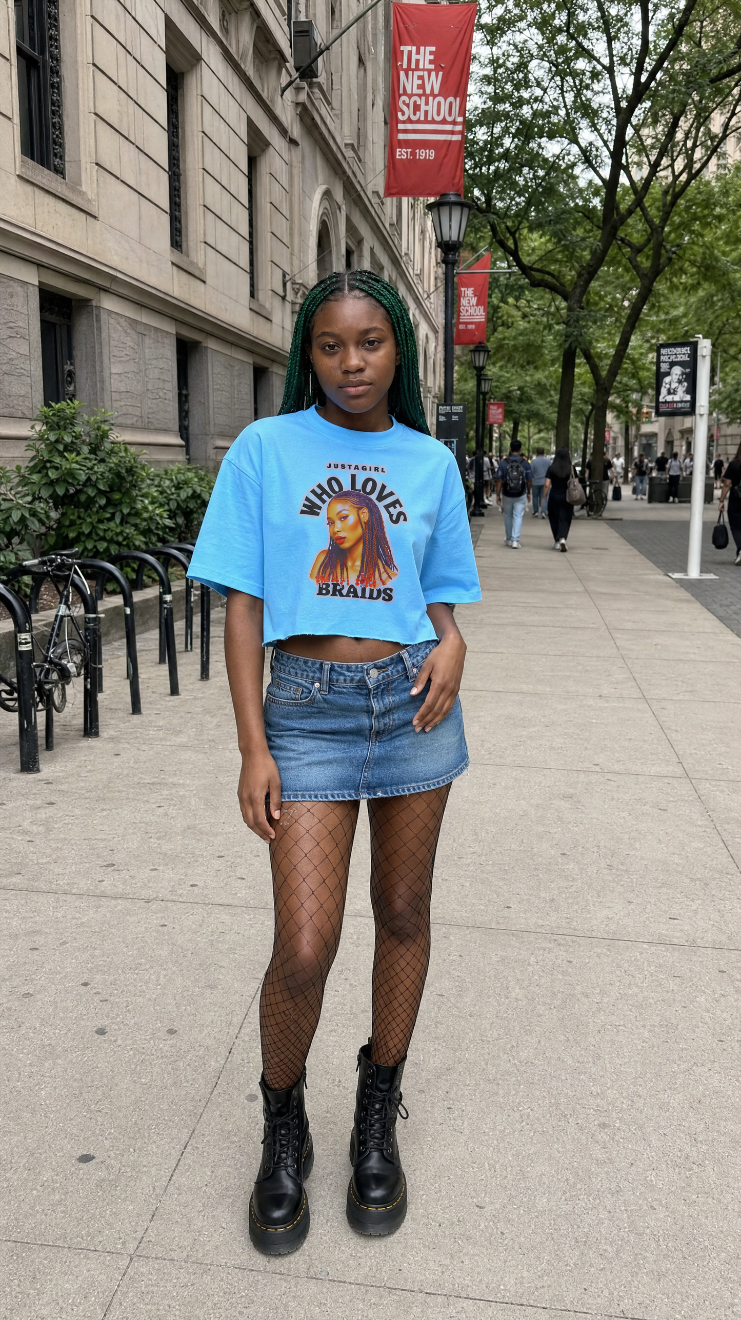 Just a Girl Who Loves Braids (Remix) oversized cropped tshirt