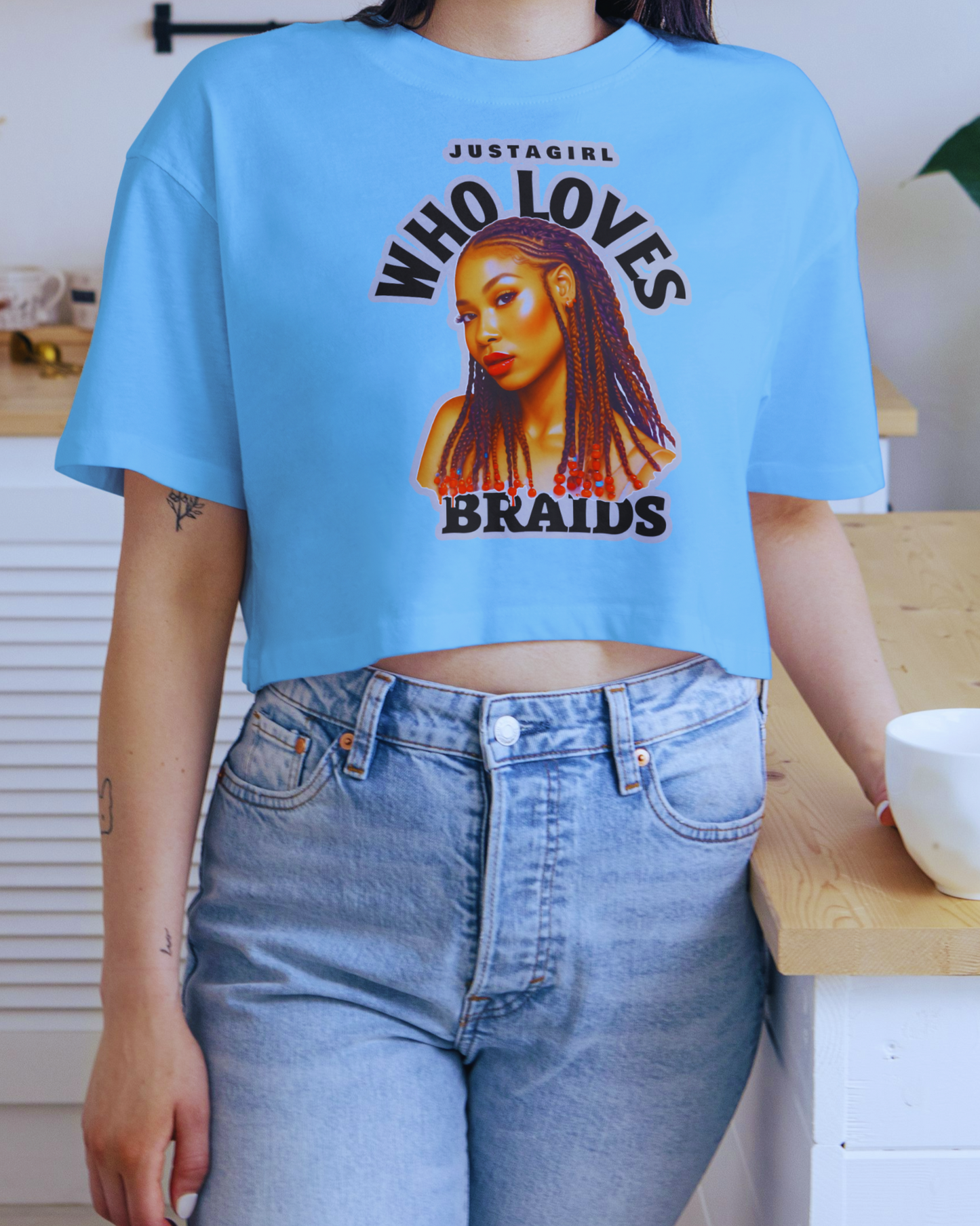 Just a Girl Who Loves Braids (Remix) oversized cropped tshirt