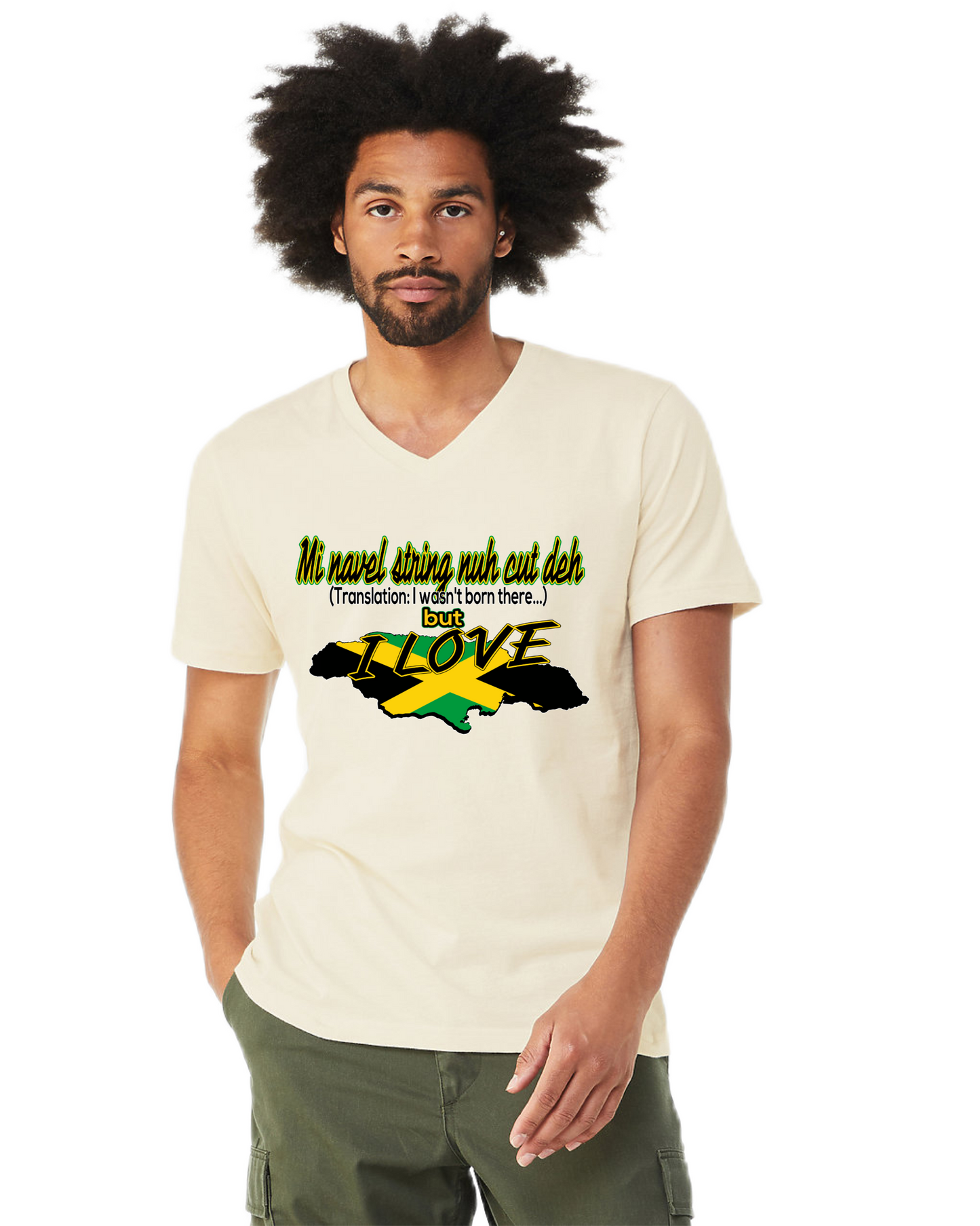 Mi Navel String Nuh Cut Deh (Jamaica) v-neck t-shirt