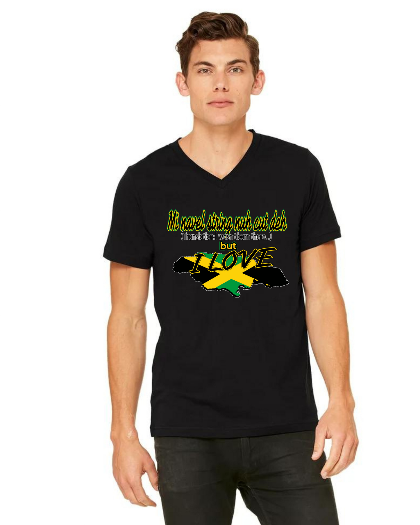 Mi Navel String Nuh Cut Deh (Jamaica) v-neck t-shirt