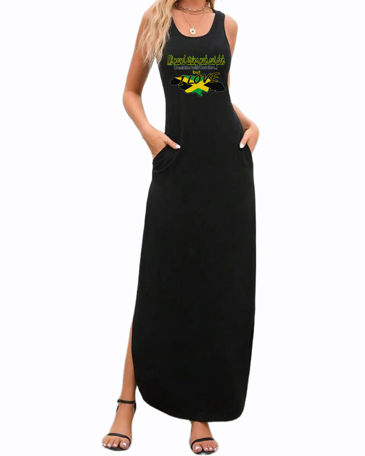 Mi Navel String Nuh Cut Deh but I Love Jamaica tank dress