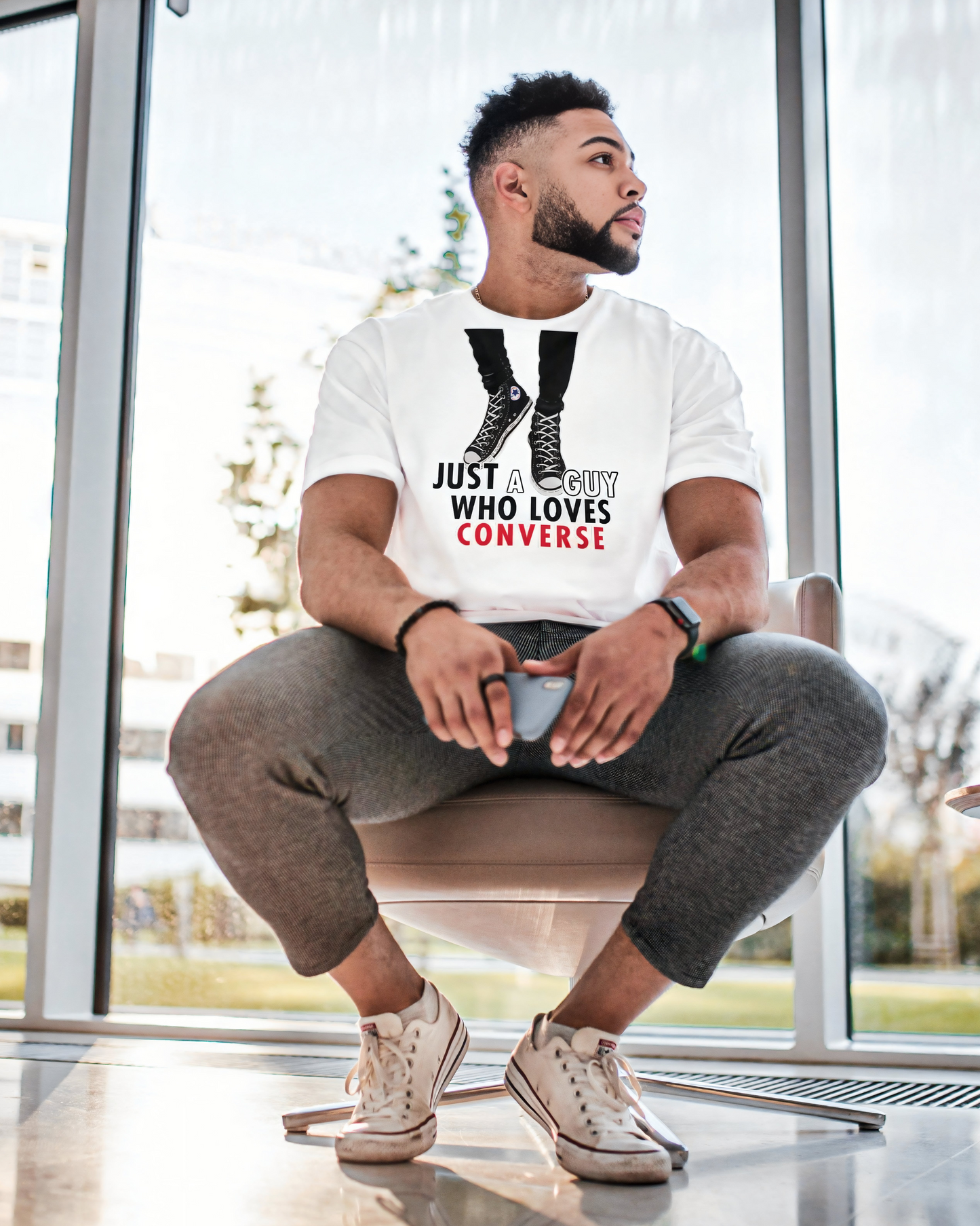 Just A Guy Who Loves Converse t-shirt