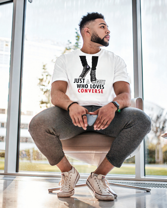 Just A Guy Who Loves Converse t-shirt
