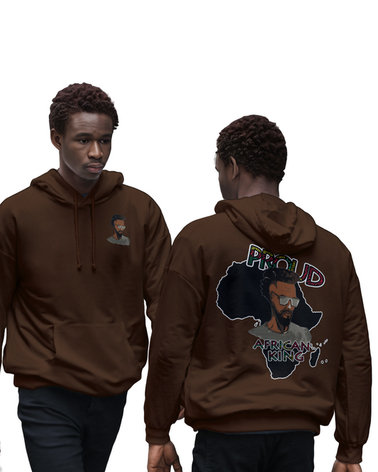 Proud African King hoodie (front left chest & back)