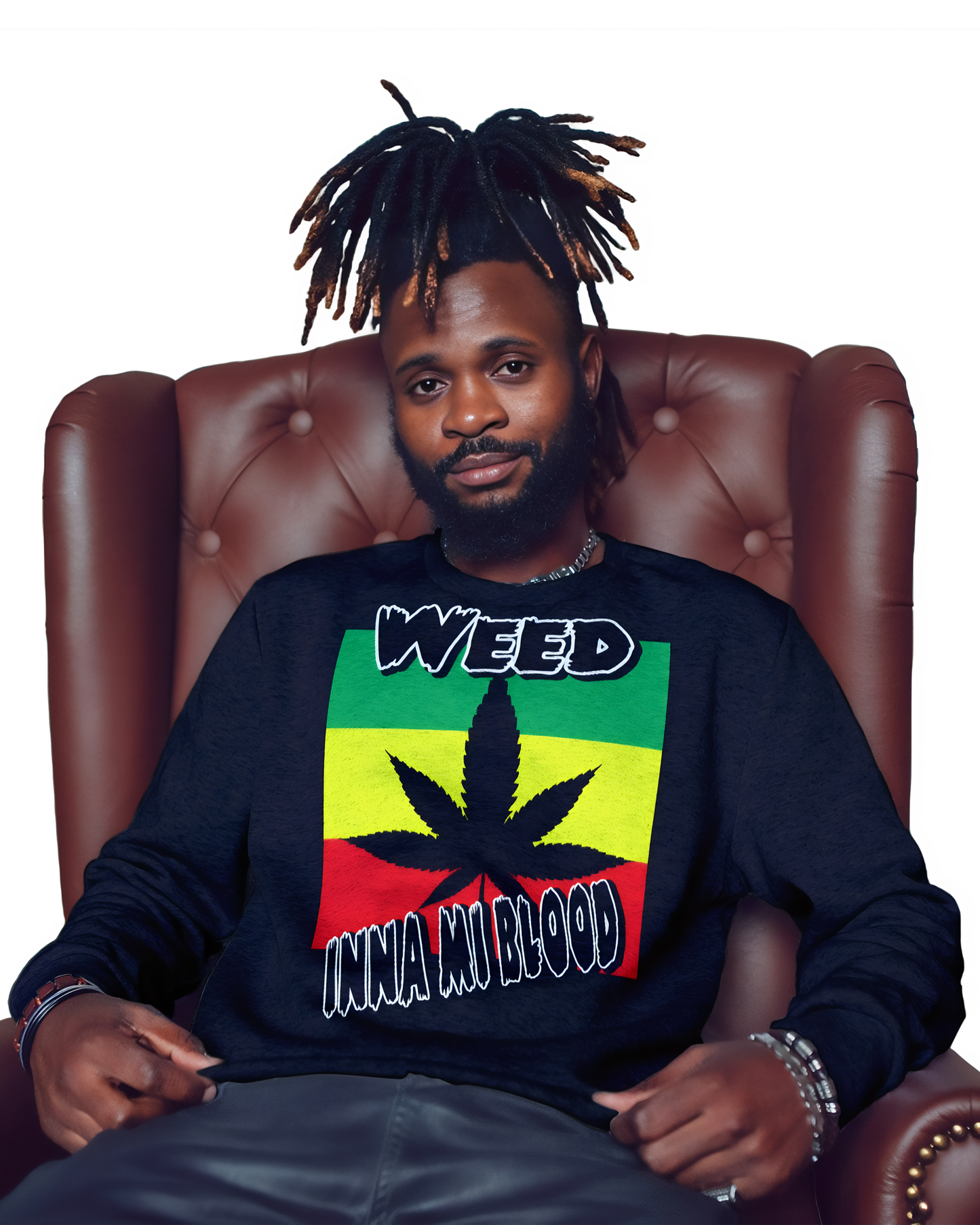 Weed Inna Mi Blood crewneck sweatshirt