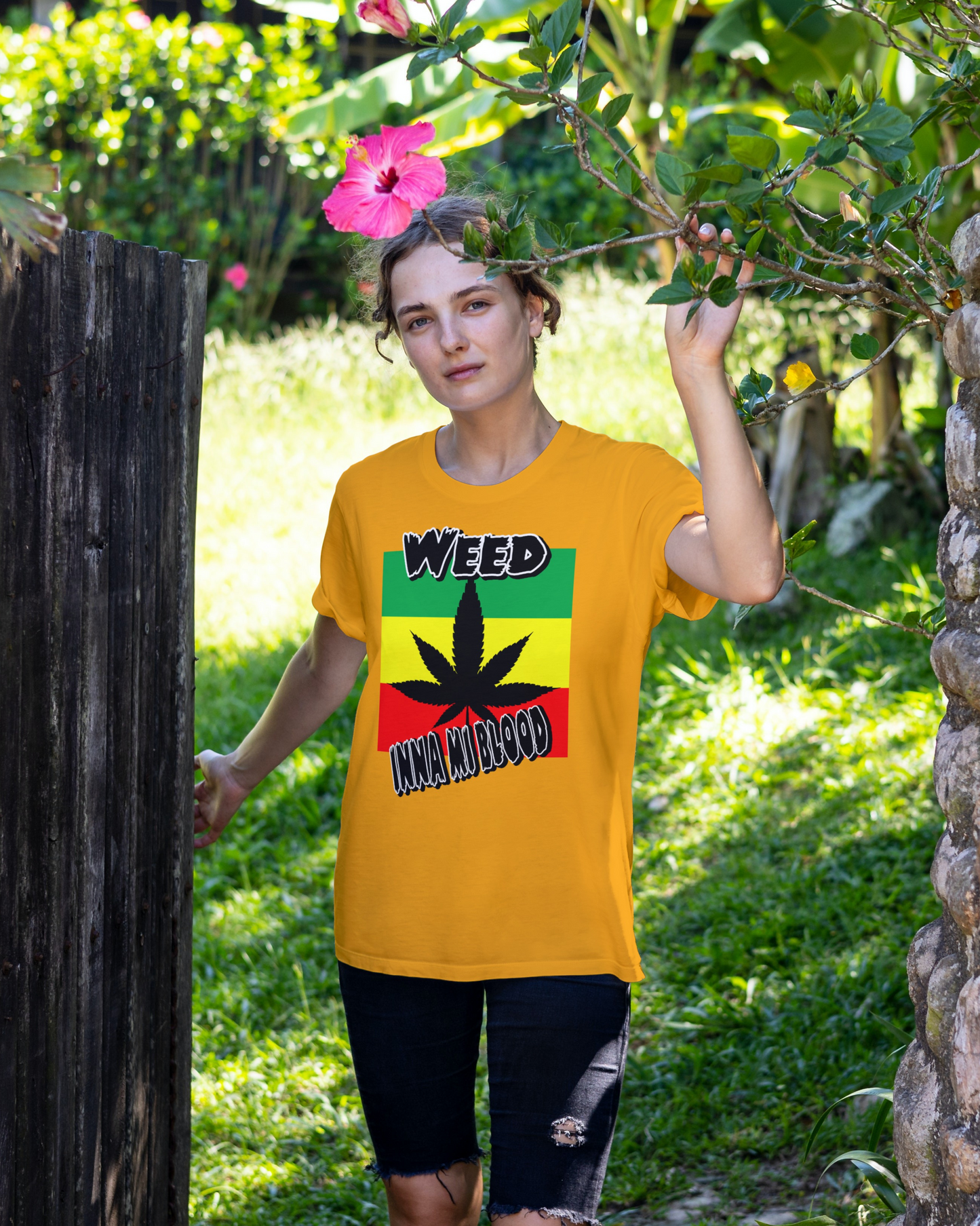 Weed Inna Mi Blood Tshirt