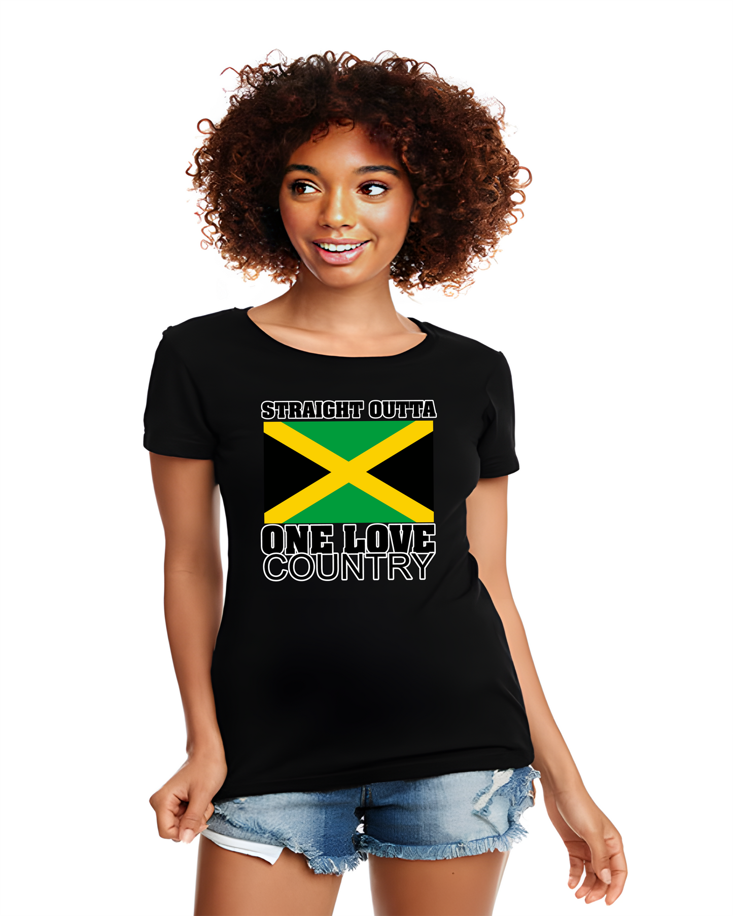 Straight Outta One Love Country (Jamaica) fitted t-shirt