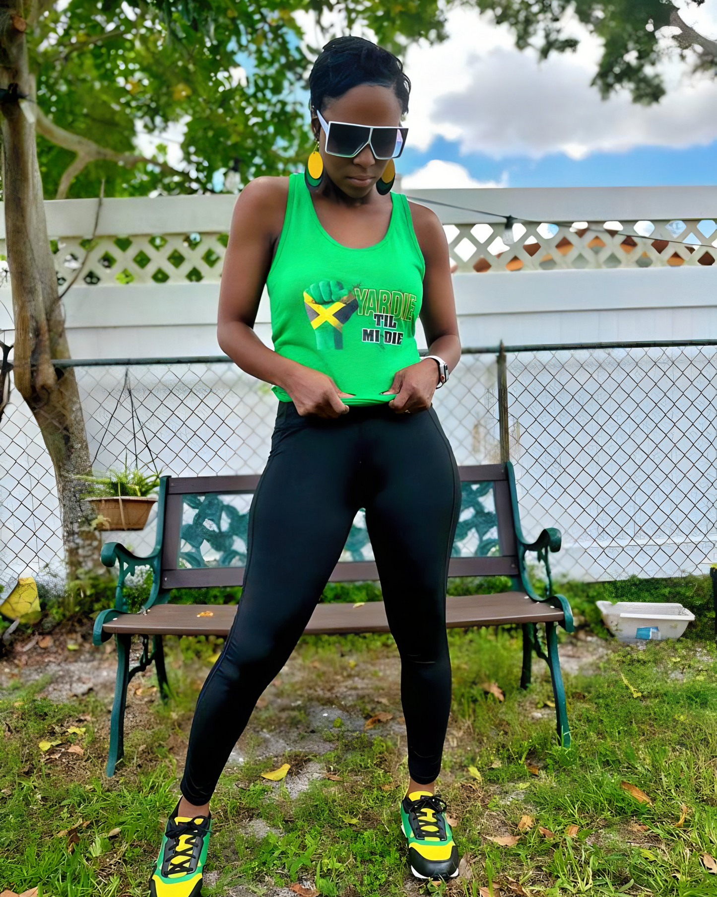 Yardie Til Mi Die (Jamaica) racerback tanktop
