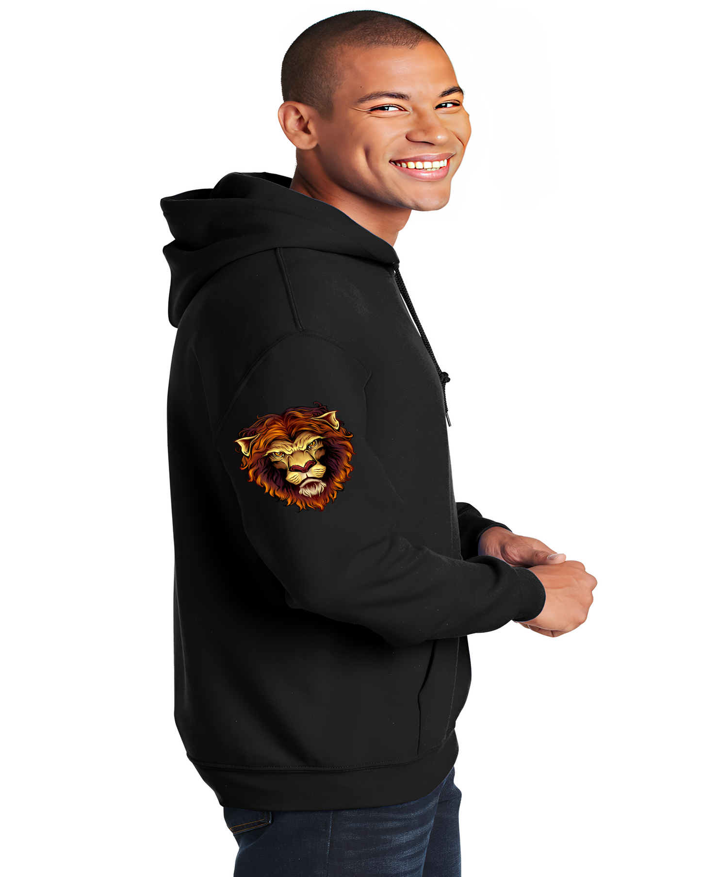 Fix Your Crown King hoodie (with graphic lion on front and sleeves)