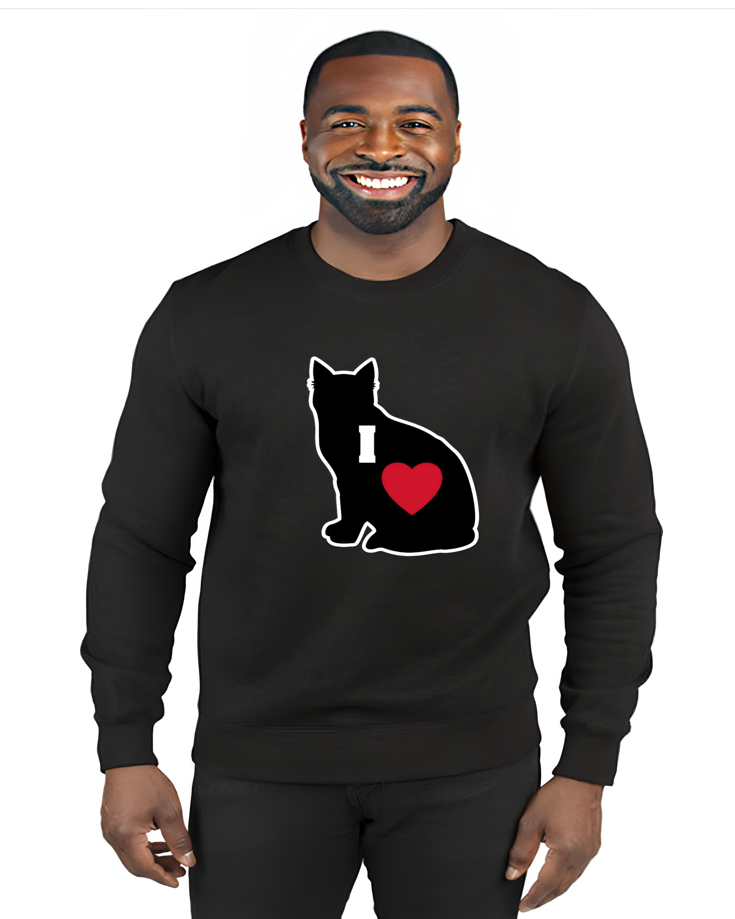 I Love Black Cat crewneck sweatshirt
