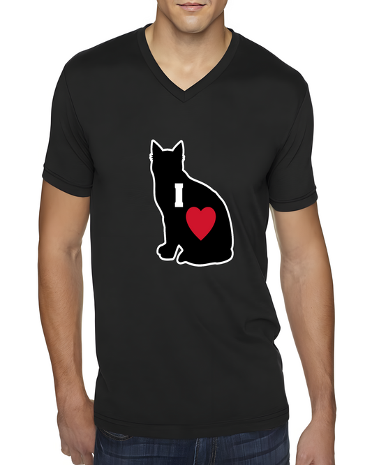 I Love Black Cat v-neck t-shirt
