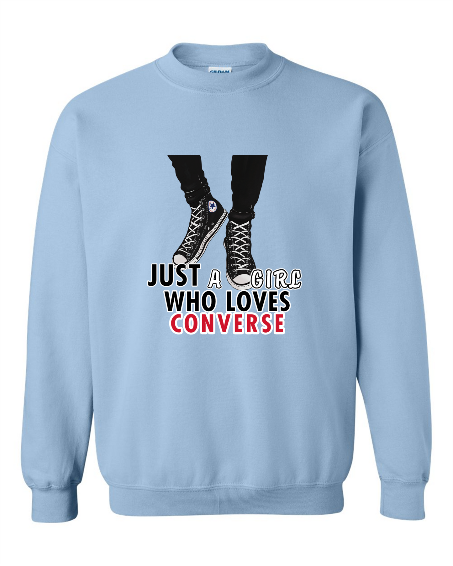 Just A Girl Who Loves Converse crewneck