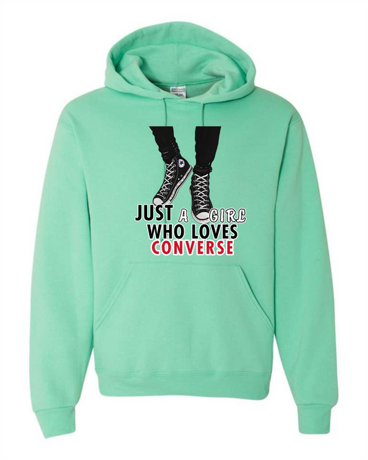 Just A Girl Who Loves Converse hoodie