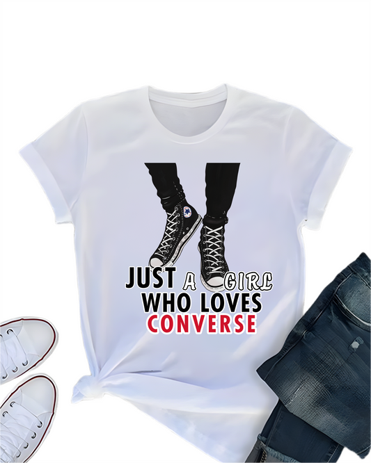 Just A Girl Who Loves Converse t-shirt