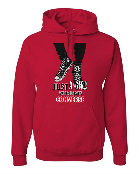 Just A Girl Who Loves Converse hoodie